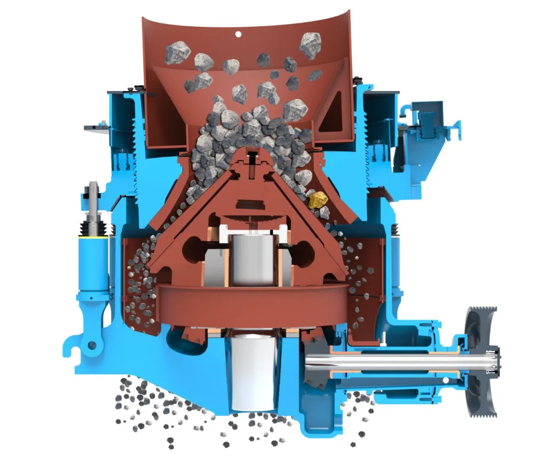 硬岩破碎新突破|山美e-sms欧星系列液压圆锥破碎机实现效能跃升