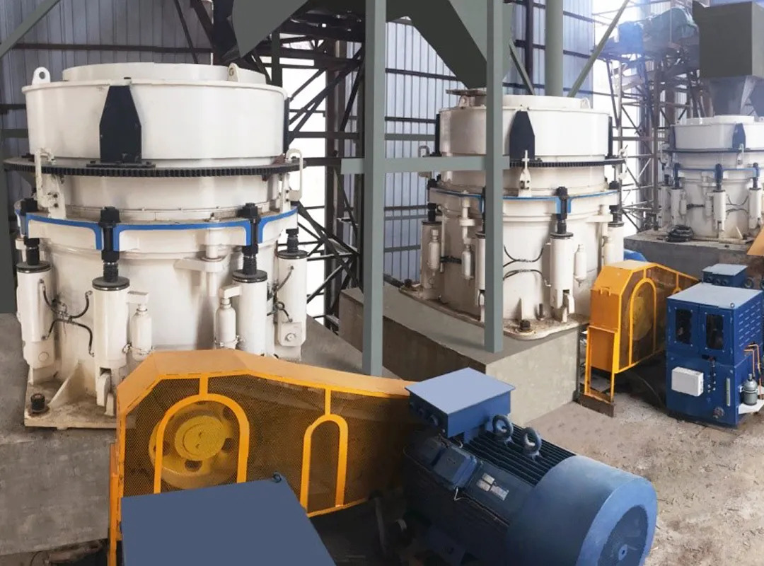 7台sms5000大型多缸液压圆锥破碎机服务于湖北年产千万吨级硬岩骨料生产线