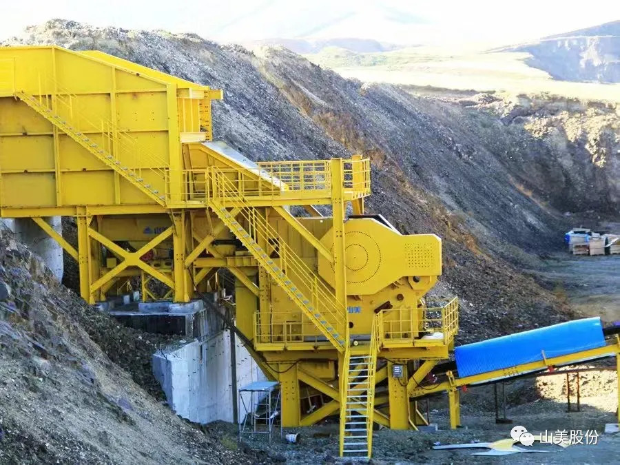 上海山美颚式破碎机性能优势施工现场